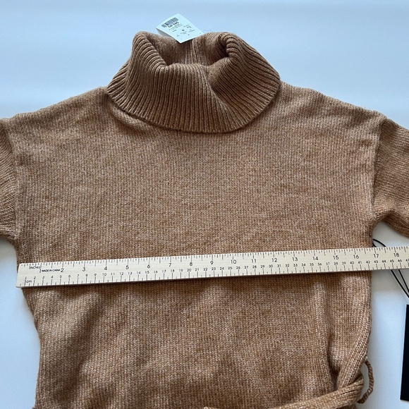 Rachel Zoe Sweater Dress Women’s Small Tie Belted Knit Midi Slit Turtleneck NWT - Picture 11 of 14